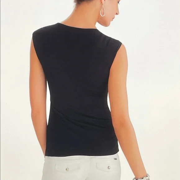 WHBM  Extended Sleeve Ruched Ruffle Top Size Small - Picture 3 of 14